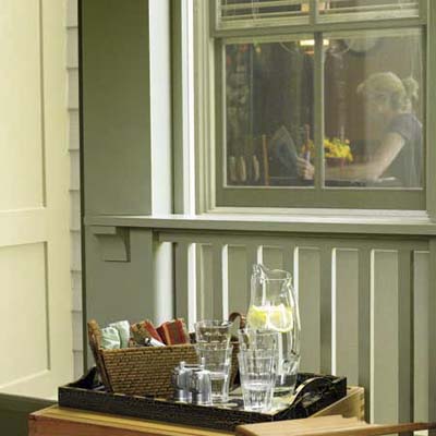 Square-baluster railing on the porch.