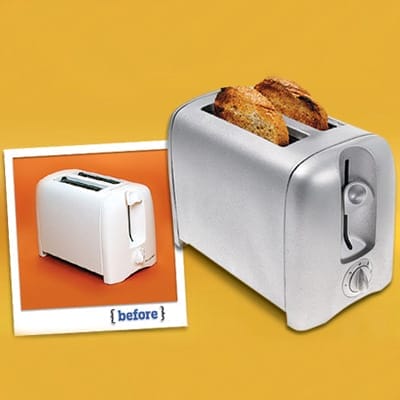 A repainted toaster oven