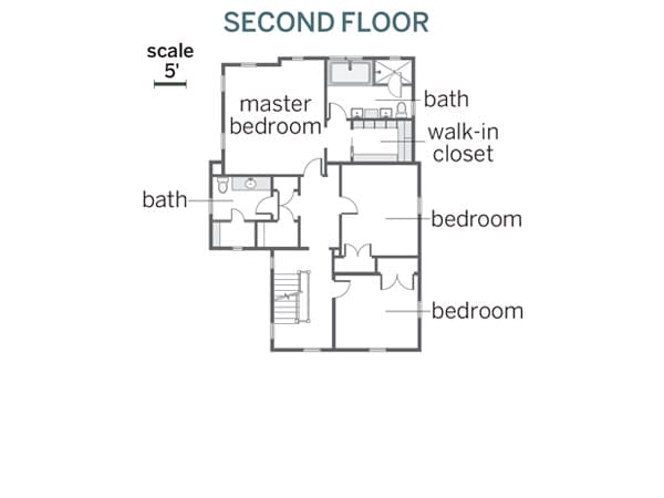 Floor plan for the second floor