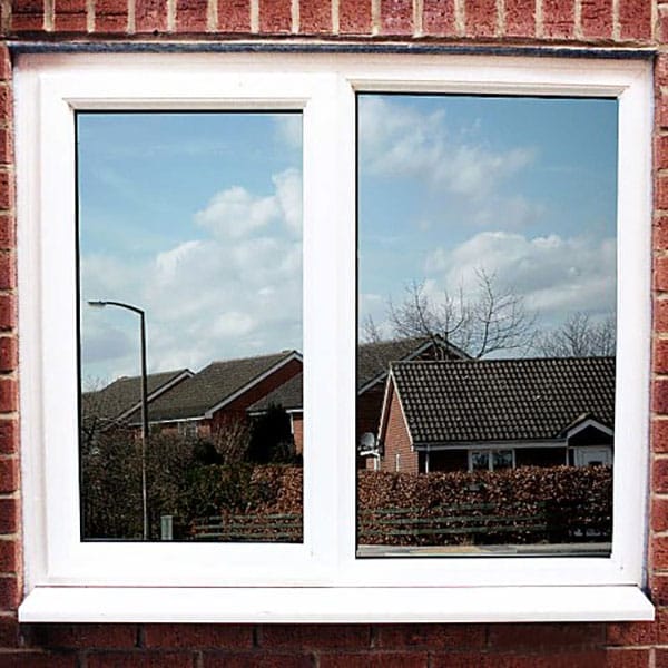 Window film used to make a one-way mirror.