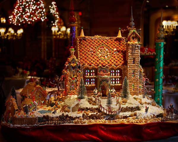 A Winter Wonderland gingerbread house