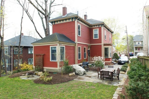 Backyard view of the house.