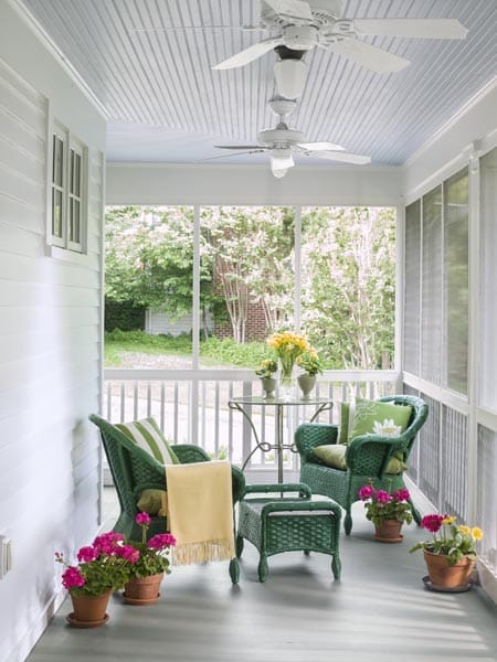 A rebuilt front porch