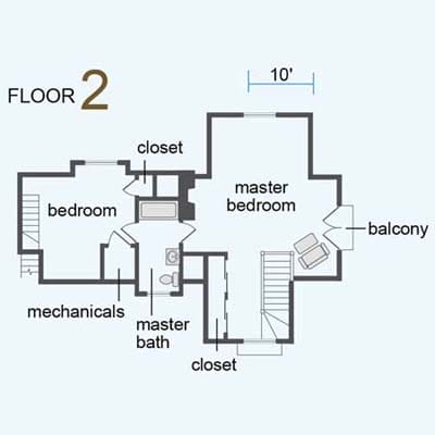 The second floor floor plan