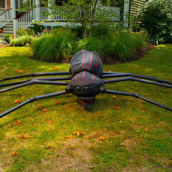 Giant yard spider Halloween decoration.