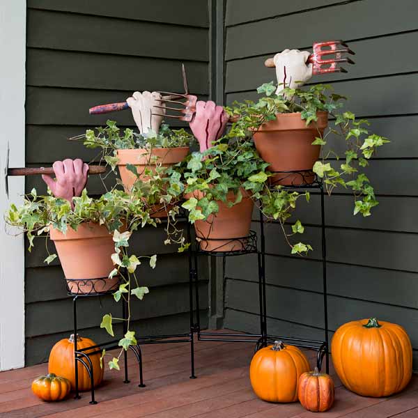 Zombie planter Halloween decoration.