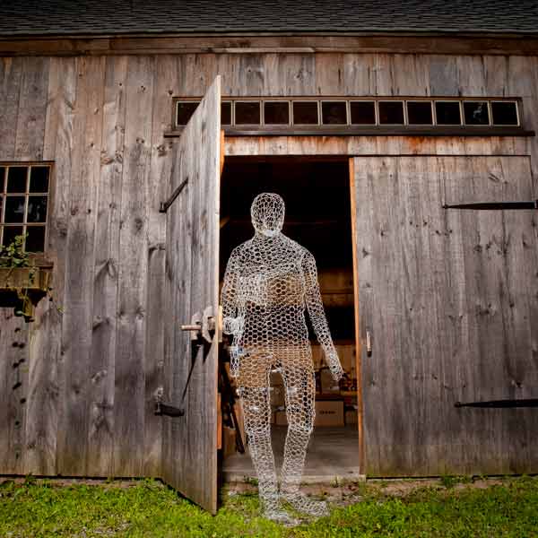 Wire ghost Halloween decoration.