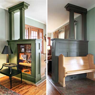 A half-wall room divider