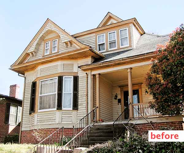 1905 Queen Anne house before restoration.