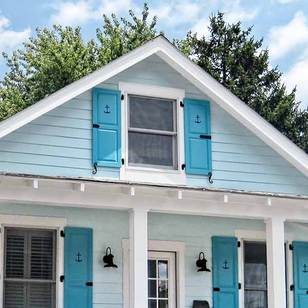 New fiber cement clapboard siding.