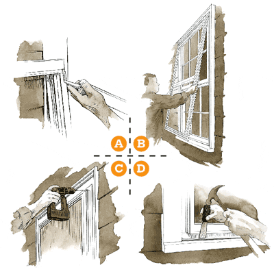 an illustration on how to install a storm window