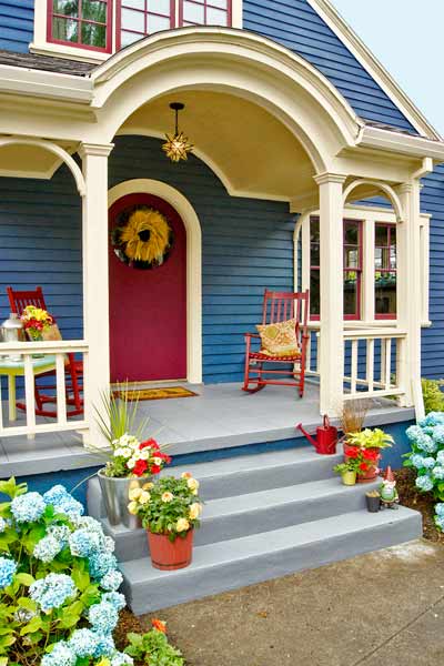 Refreshed cottage after five-color paint scheme.