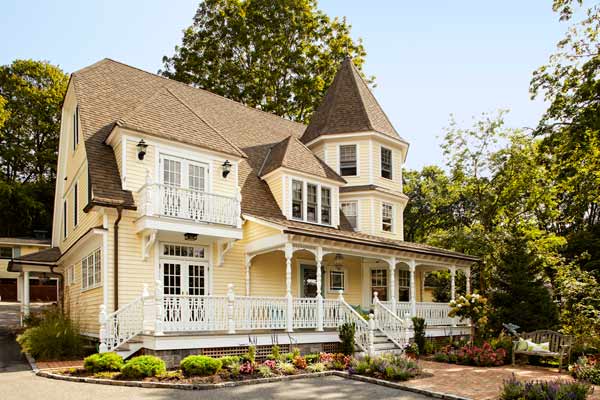Restored Victorian home after renovation.