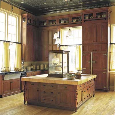 A large kitchen island