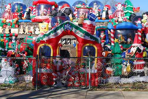Lots of holiday inflatables
