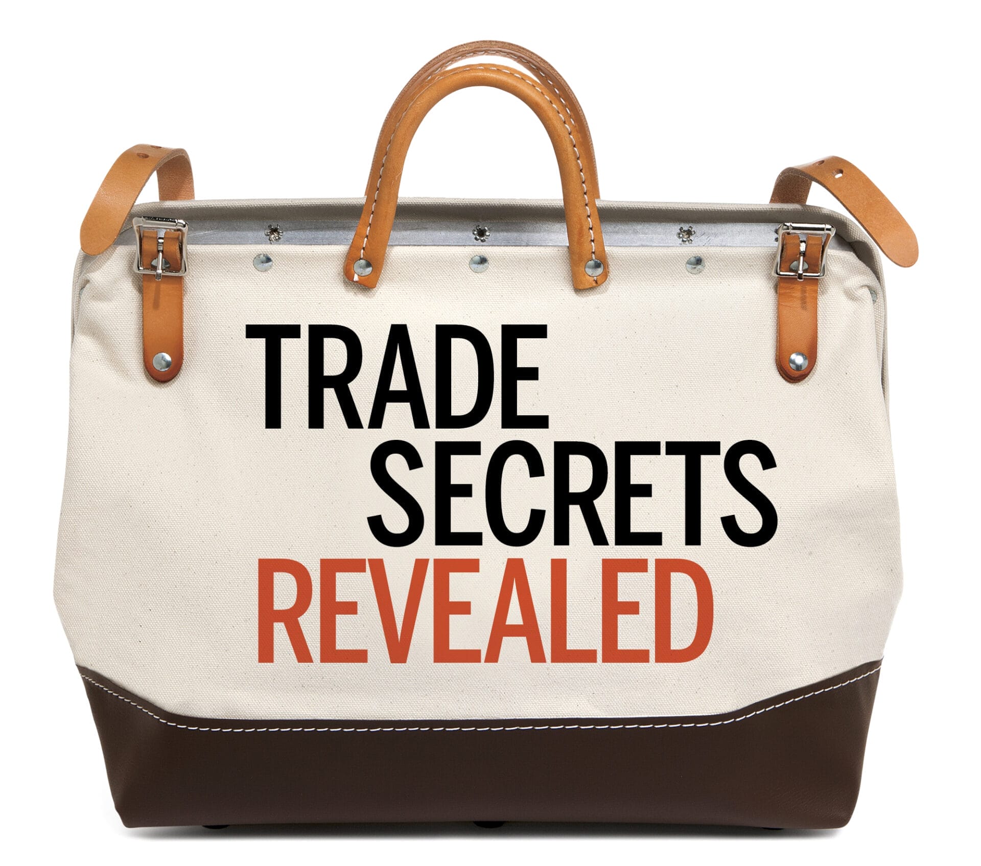 A bag that says "Trade Secrets Revealed"