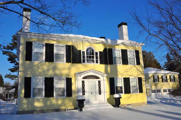 A two-story house in Maine