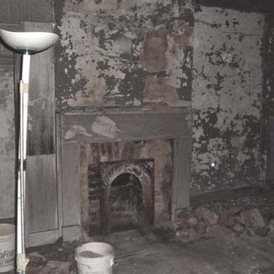 A demolished room in a house