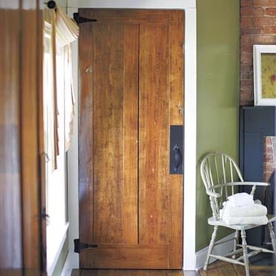 A wooden door