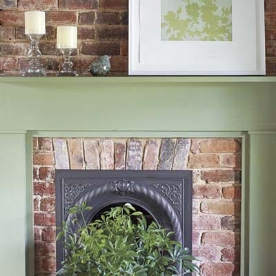 A newly redone green mantel