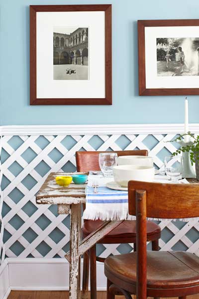 Lattice wainscotting