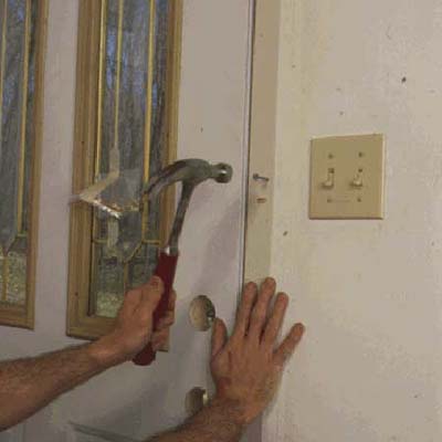 nailing a door to temporarily secure it