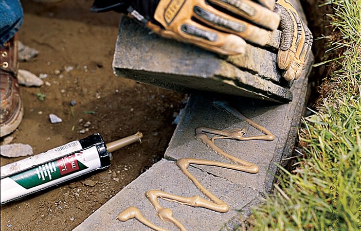 Using Masonry adhesive for the fire pit