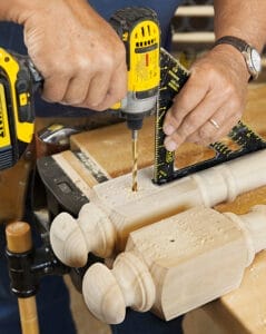 Drilling a hole.