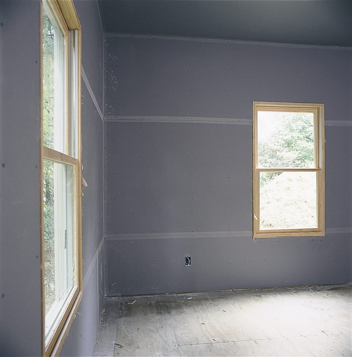 Room after installing drywall