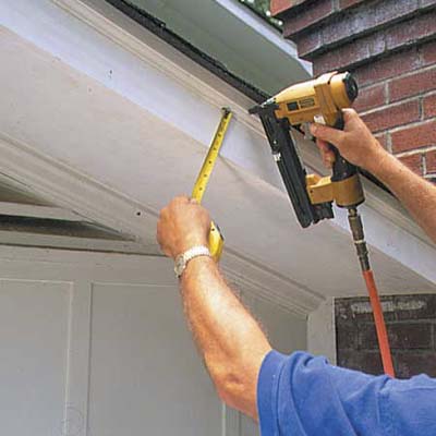 attaching shingle mold to a home for soffit repair