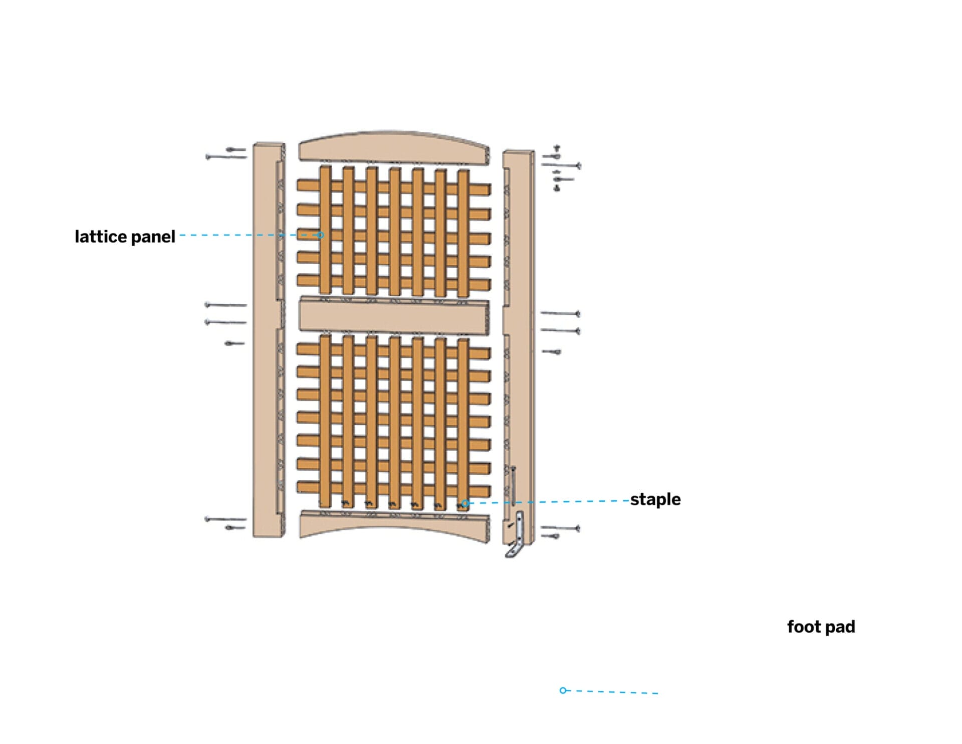 diagram of the pieces of a lattice panel