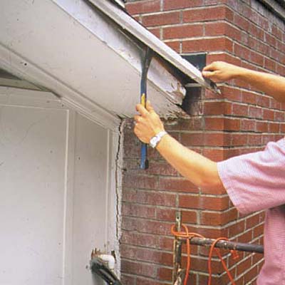 removing damaged soffit