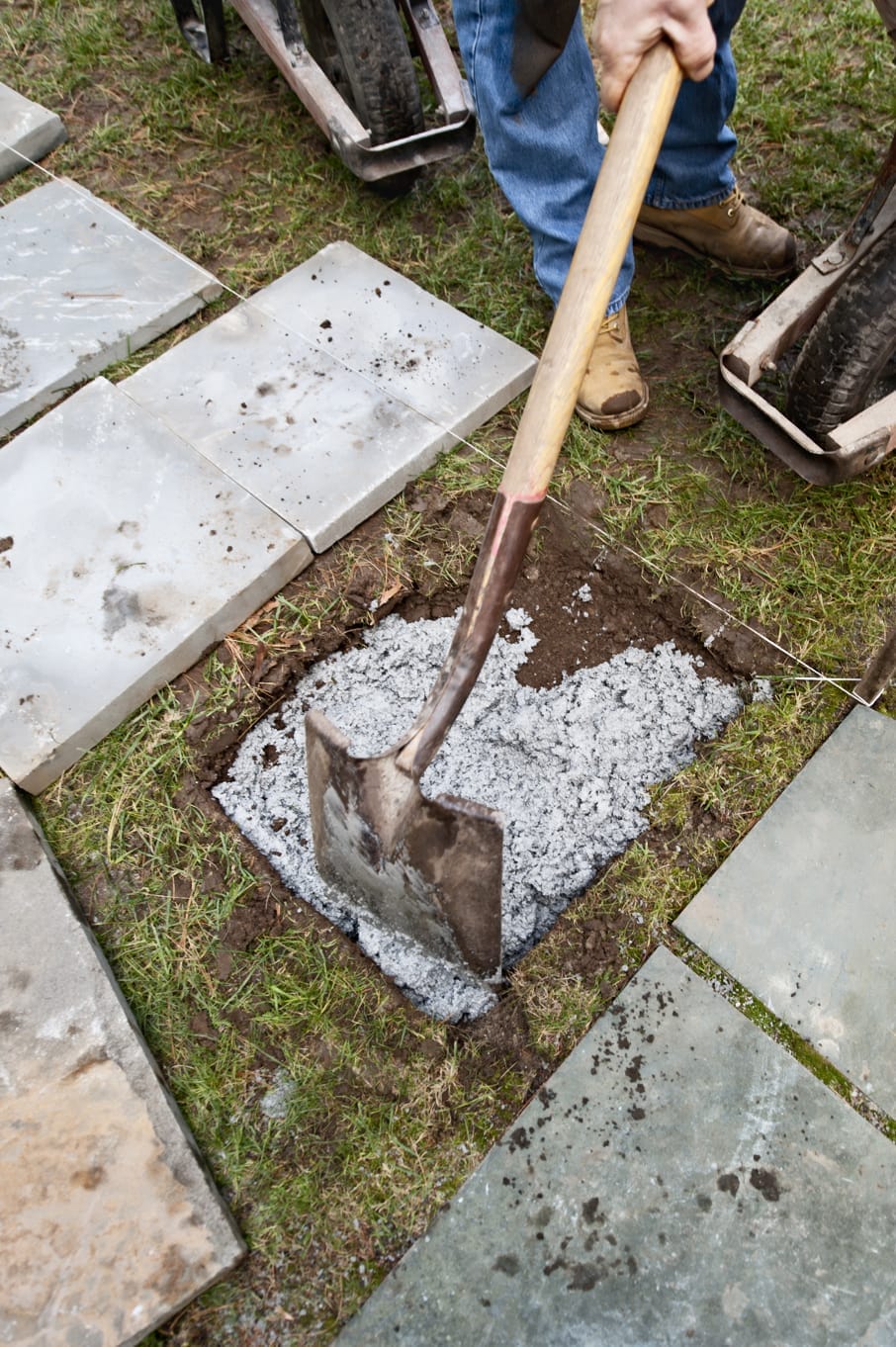Adding stone base for the path