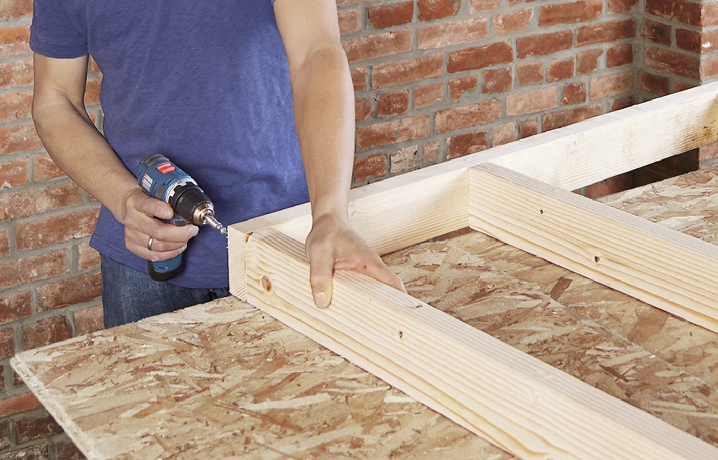 drilling the laundry pedestal base together