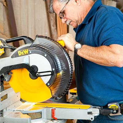 Miter saw used to crosscut the parts.