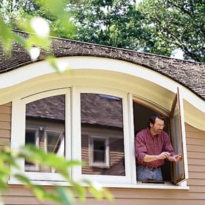 This Old House master carpenter Norm Abram built an eyebrow window for his home office.