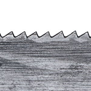 Western-style rip teeth have a chisel-shaped tip, which lifts and peels wood fibers
