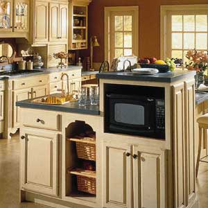 Above-counter microwave placement 