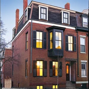 An exterior view of the Charlestown house project.