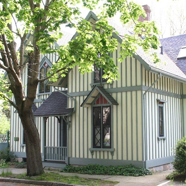 Board and batten siding on a home