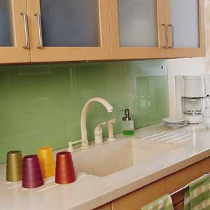 A stainless steel backsplash.