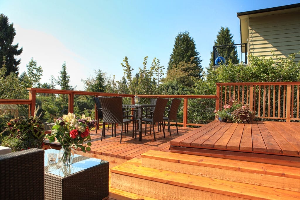 Cedar wood deck
