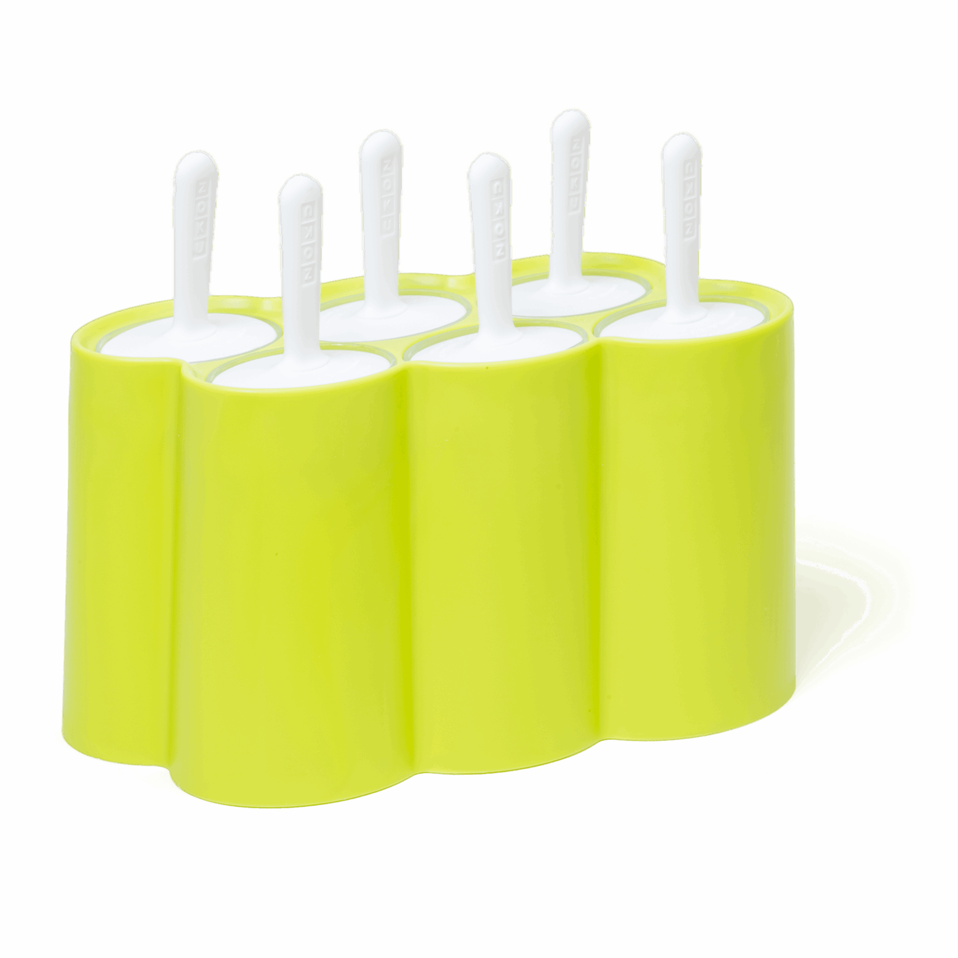 Zoku Classic Pop Molds with six colorful silicone molds and plastic sticks for making homemade ice pops.