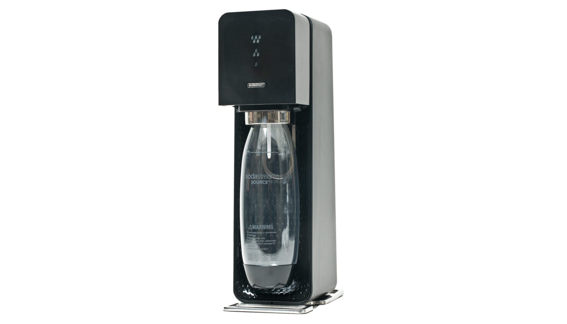 SodaStream Source home carbonation machine with sleek design for making sparkling water from tap water.