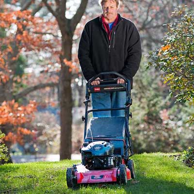 Man mowing the lawn