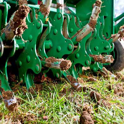 Aerating the lawn