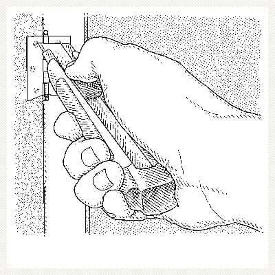 Illustration of removing paint from wood cabinets
