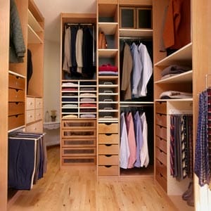 a fully organized closet system