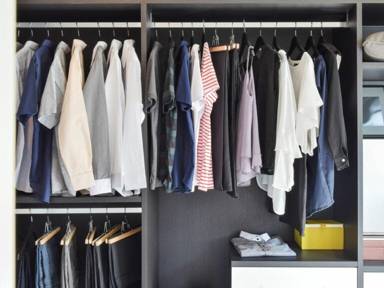 An organized closet.