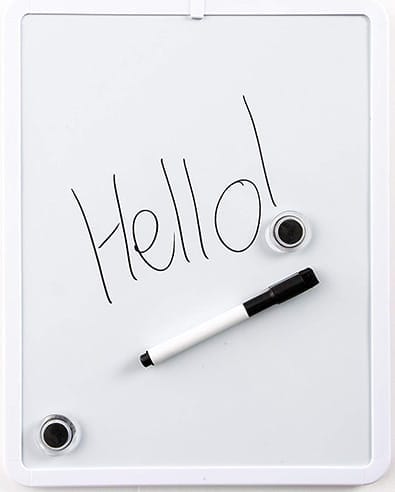 A dry erase board to be used for a home office.
